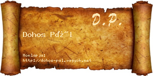Dohos Pál névjegykártya